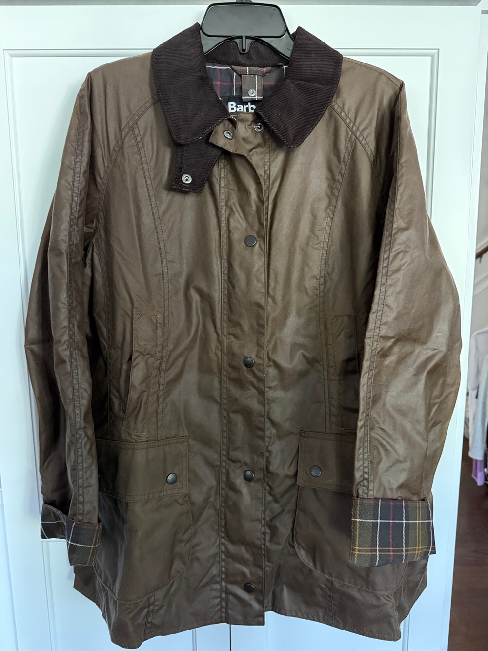 Barbour NEW Woman’s Beadnell Waxed Cotton Jacket Size 14 Bark Color $398 MSRP